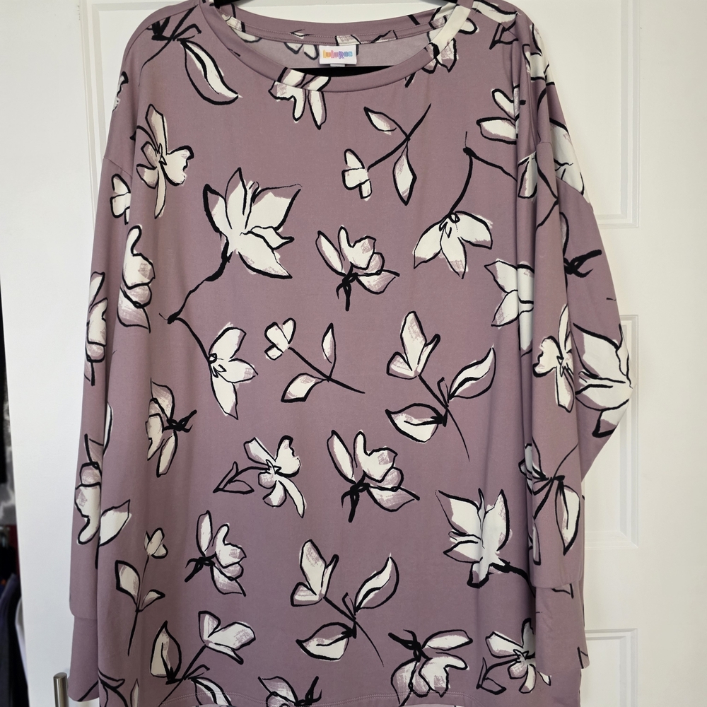 LuLaRoe Purple Floral Blouse